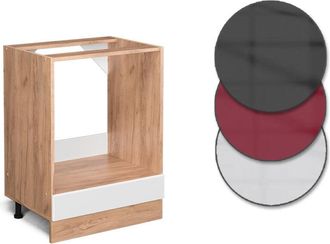 Vicco Armario Para Horno Empotrado R-line, Blanco Alto Brillo, 60 Cm, Et Roble