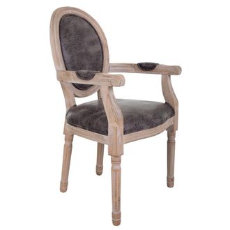 Wanderlust Deco Wanderlust Deco - Sill&oacute;n De Madera Tapizado Gris 55x46x48/96