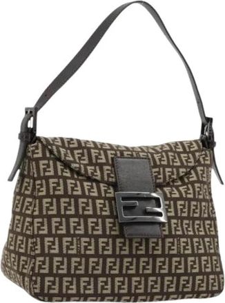 Fendi Pre-owned Vintage Zucchino Shoulder Bag - Dames - Vintage Schoudertas - Bruin - ONE Size - Leer - Vintage