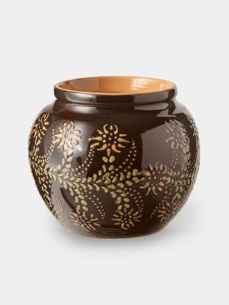 Poterie d'&Eacute;vires Flowers Hand-Painted Ceramic Vase (6.5in/17cm)