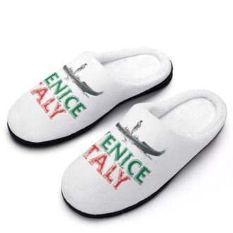 Generic Venice Italy Funny Mens Slippers Cotton Warm House Shoes Memory Foam Sandals Print Size 7-14