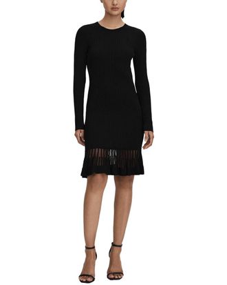 Reiss Teagan Knit Sheer Pleat Mini Dress