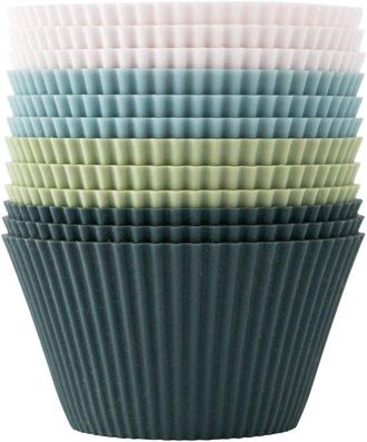 OEM Dailygoods - Juego De 12 Moldes Para Cupcakes - Moldes De Silicona Para Muffins - Reutilizables - Sin Bpa - Para Pasteles/pudines - 4 Colores