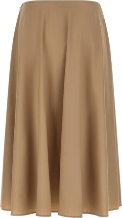 Moschino A-Line Midi Wool Skirt - Camel