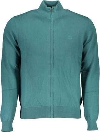 North Sails Groene wolmix ritsvest met borduurwerk - Heren - Vesten - Groen - XL - Wol - Truien & Vesten