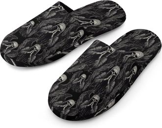 Generic Grim Reaper Bless Mens Cotton Slippers Memory Foam Comfort House Shoes Winter Indoor Slipper for Hotel Casa Spa