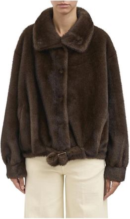 S.W.O.R.D 6.6.44 Giacca in Eco Pelliccia - Dames - Jassen - Bruin - 2XS - Jassen
