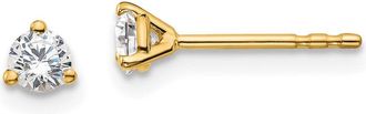 Diamond2Deal 14k Gold 1/4 ct Round Lab Grown Diamond Stud Earrings VS Clarity, D-E Color