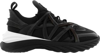 Jimmy Choo London Cosmos/M Neoprene and Leather Trainers, Brand Size 45 ( US Size 12 )