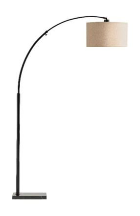 Brightech Logan 76 Modern Extendable LED Floor Lamp with Fabric Drum Shade, Bulb Included in Classic Black at Nordstrom