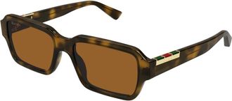 Gucci Stijlvolle zonnebril in zwart - Heren - Accessoires - Bruin - Maat: 54 MM