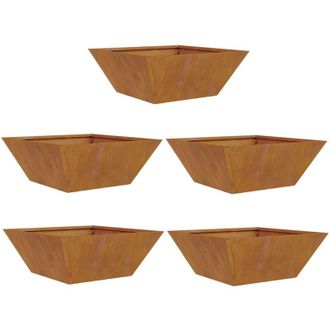 vidaXL Garden Bowl Planter 5 pcs Rusty 40 x 40 x 15 cm Vidaxl