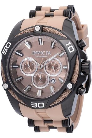 Invicta Bolt 49922 Heren Horloge - Quartz Uurwerk - Roestvrij Staal met bruine Wijzerplaat - 50mm