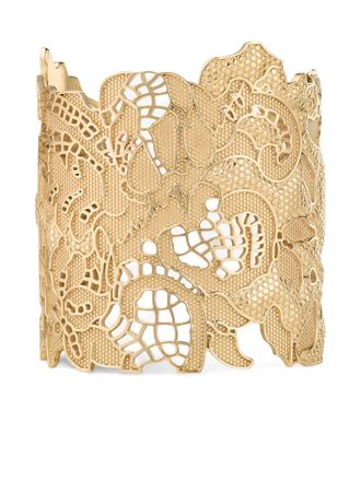 Jimmy Choo London Lace Cut-Out Cuff bracelet - Gold