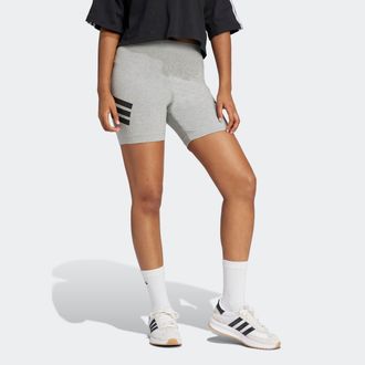adidas Shorts ADIDAS SPORTSWEAR W FI 3S BIKER, Damen, Gr. XS, N-Gr, grau (medium grau heather), Obermaterial: 90% Baumwolle, 10% Elasthan, Hosen Shorts