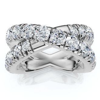 Pompeii3 3Ct Diamond Heavy Crossover Right Hand Ring 14k Gold or Platinum Lab Grown