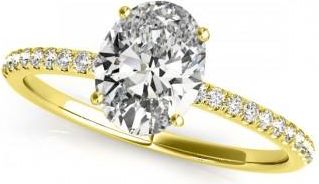 Allurez Diamond Accented Oval Shape Engagement Ring 14k Yellow Gold (1.00ct)