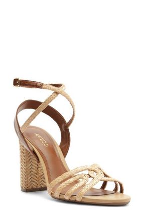 Arezzo Aria Ankle Strap Sandal in Natural/Soul Natural at Nordstrom, Size 8.5