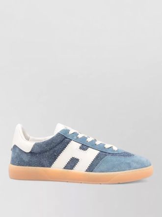 Hogan leather suede panelled lace up sneakers