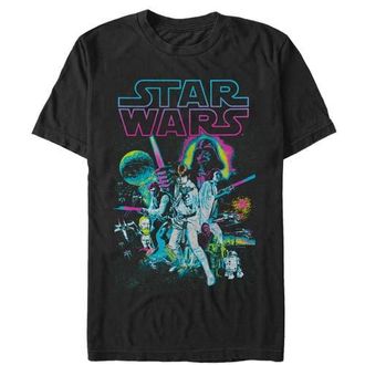Star Wars Mens Star Wars Neon Collage Graphic T-Shirt in Black at Nordstrom, Size Xx-Large