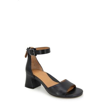 Gentle Souls Iona Block Heel Sandal in Black Leather at Nordstrom, Size 6.5
