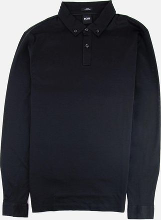 HUGO BOSS Mens Hugo Boss Paver 12 Long Sleeve Polo Shirt Black - Size: 36