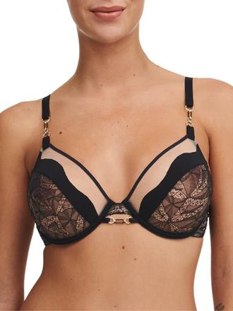 Chantelle Womens Spark Underwired Bra - Black Nylon - Size 34DD