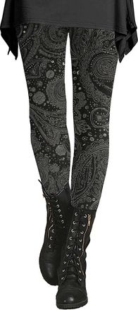 Generic High Waisted Leggings for Women, Cashew Flowers Pattern Gym Yoga Pants, Stretchy Soft Exercise Wear Patterned Stretch Pants, Colourful Comfortable Act