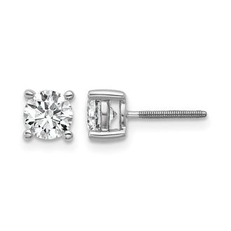 Diamond2Deal 14k Gold 1/5 ct Round Lab Grown Diamond Stud Earrings Screw Back VS Clarity, D-E Color