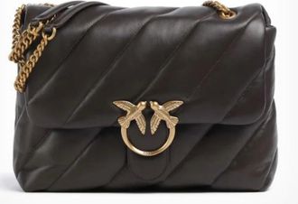 Pinko Pinko, Tassen, Dames, Bruin, ONE Size, Leer, Love Puff Big