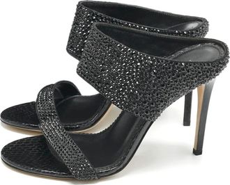 Le Silla Sandali con effetto serpente - Nero