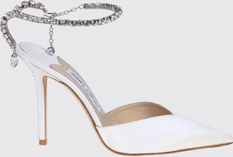 Jimmy Choo London D&eacute;collet&eacute; Saeda in raso con cristalli e tacco alto a stiletto