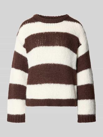Pieces Regular Fit Pullover im Two Tone Look Modell DORTHEA in Dunkelbraun, Gr&ouml;&szlig;e XL