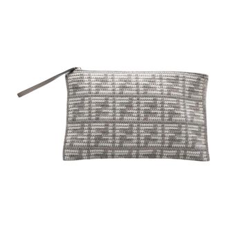 Fendi Pre-owned Jacquard Pouch - Dames - Pre-owned - Grijs - Maat: ONE Size