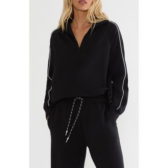 Beach Riot Mara Quarter Zip Pullover in Noir Frost at Nordstrom, Size X-Small