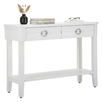 Dmora Consola Pine, Mesa Multiusos, Gabinete De Soporte, Escritorio De Pasillo, 110x40 H82 Cm, Blanco - Dmora