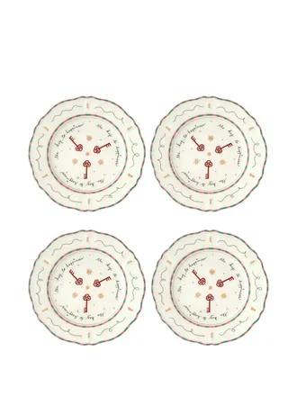 BITOSSI HOME Key plate (set of four) - unisex - Porcelain - OS - White
