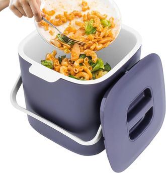 OEM Cubo De Basura Biodegradable De 4 Litros Para Residuos Org&aacute;nicos Diarios Con Tapa, A Prueba De Olores, Inserto Interior Extra&iacute;ble, F&aacute;cil De Limpiar (m