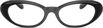 Versace medusa-detail oval-frame glasses - women - Acetate - 52 - Black