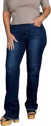Judy Blue Straight To The Point Straight Leg Jeans In Dark Wash