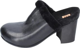 Moma Leren Mules met Hak - Dames - Muiltjes - Zwart - 37 EU - Leer - Schoenen
