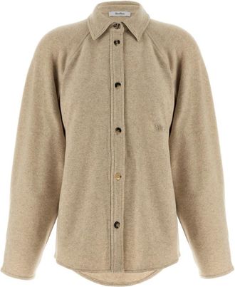 Max Mara Ceci Overshirt - Dames - Overhemden - Beige - M - Wol - Overhemden