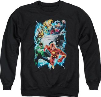 Gildan Justice League of America Electric Team Adult Crewneck Sweatshirt