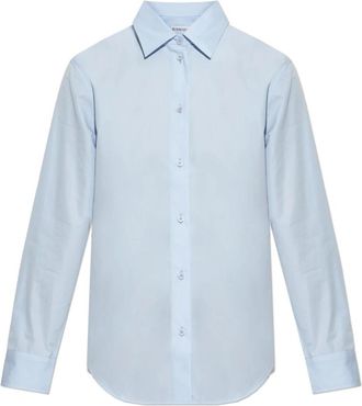 Burberry Ellora Shirt - Dames - Overhemden - Blauw - 2XS - Katoen - Overhemden