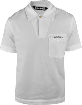 Palm Angels Heren, Tops, Wit, Maat: S Katoen