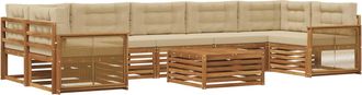 vidaXL Conjunto De Sof&aacute;s De Exterior 8 Uds. Natural Y Beige Vidaxl