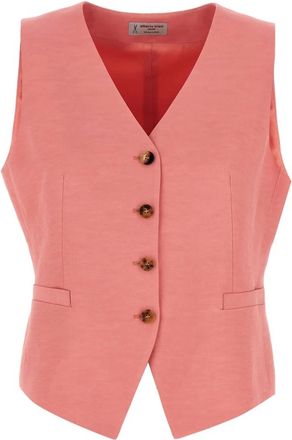 Alberto Biani Jassen, Dames, Roze, M, Linnen, Linnen Viscose Gilet