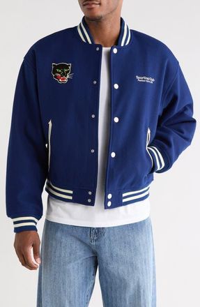 PacSun Miss Varsity Jacket in Blue at Nordstrom, Size X-Large