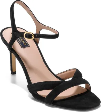 Cole Haan Constantina Ankle Strap Sandal in Black Suede at Nordstrom, Size 7.5