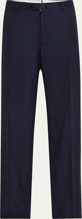 Cesare Attolini Mens Super 150s Wool Flat-Front Trousers